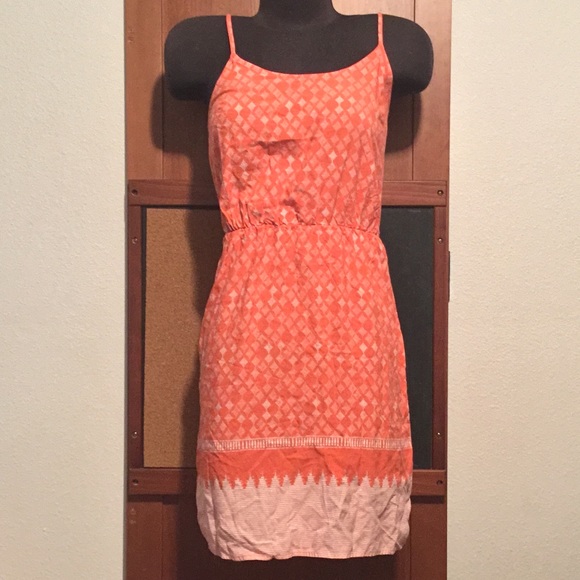 ♥️$15 SALE Old Navy midi orange&white dress Sz. XS - Picture 1 of 6